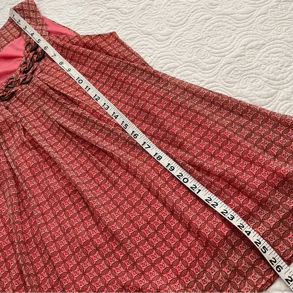 Roz & Ali Top Sleeveless Geometric Print Embellished Neckline Size M - Picture 10 of 14